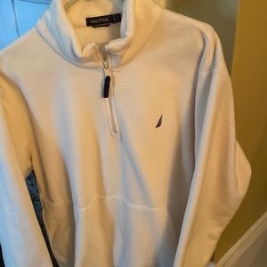 Nautica fleece jacket.  Beige with black trim.  Really sharp looking.